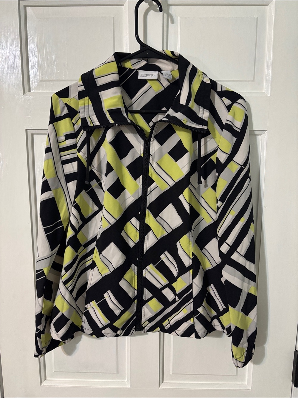 Zenergy by Chico’s Jacket Lightweight Full Zip Geometric Print Women’s M